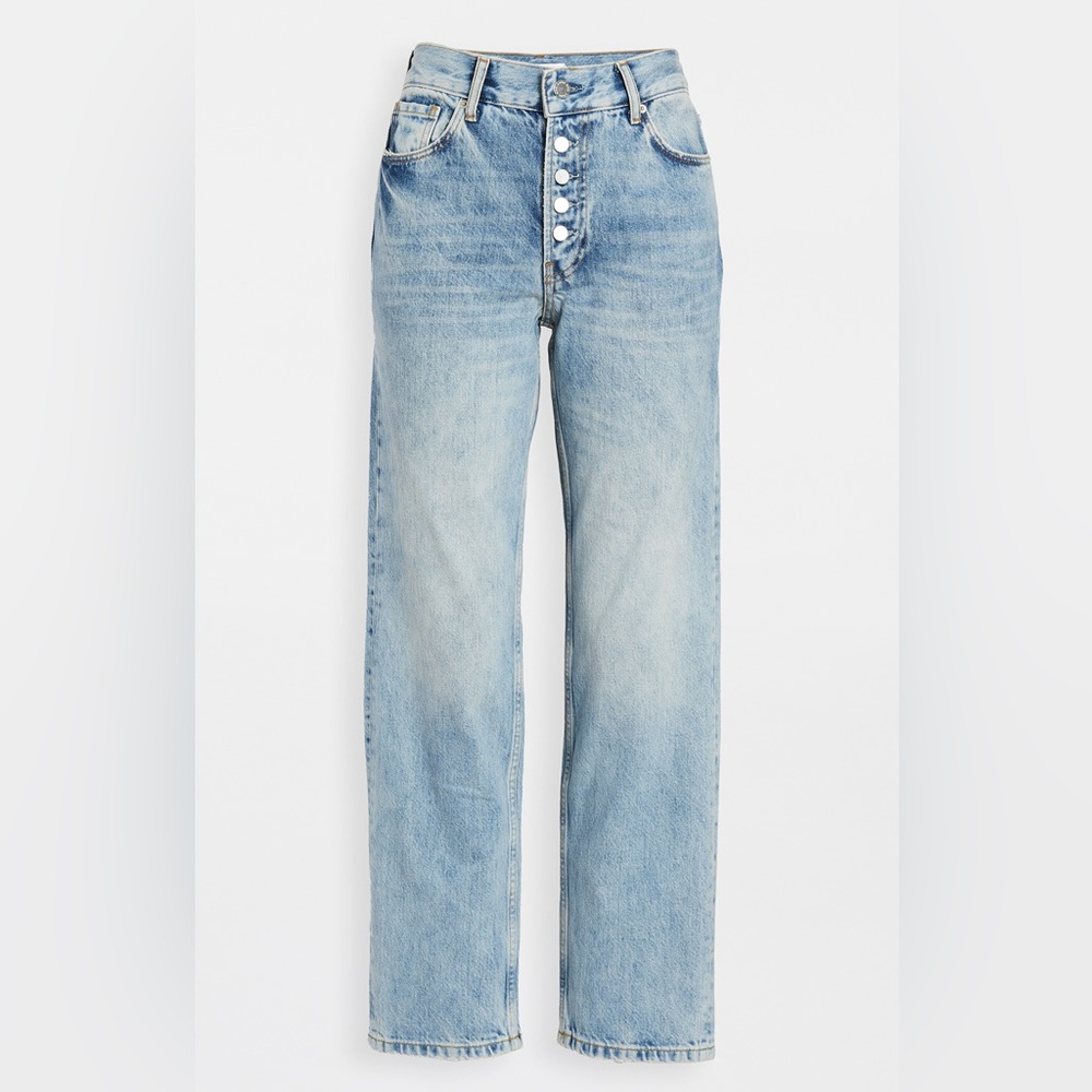 ANINE BING • mid rise straight leg button jeans
